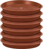 Eccliy 6 Pack Plastic Plant Saucer, Round, 16 Inch, Terracotta by Eccliy