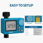 TiFFCOFiO Sprinkler Timer Outdoor, Digital Pogrammable for Garden Hose, Irrigrtion Timer with Rain Delay and Manual Mode - Image 3