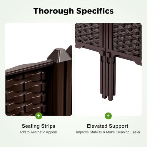 4-Piece Modular Raised Garden Bed Set, 15" Elevated Planter Box with Legs & Self-Watering Drainage, Weatherproof Plastic Vegetable Grow Kit for Patio Balcony and Deck - Image 7