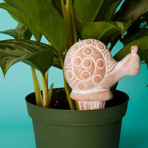 Decorative Terracotta Watering Spikes Set, Snail and Squirrel Shape, 6" Tall - Image 3