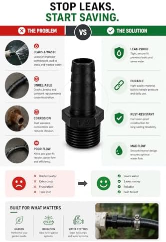 30 Pack 1/2 Inch Garden Hose Adapter, Hose Barb Irrigation Connector Fittings for Drip Irrigation Tubing, Garden Hose, Raised Beds, Greenhouse & Outdoor Watering Systems - Image 4