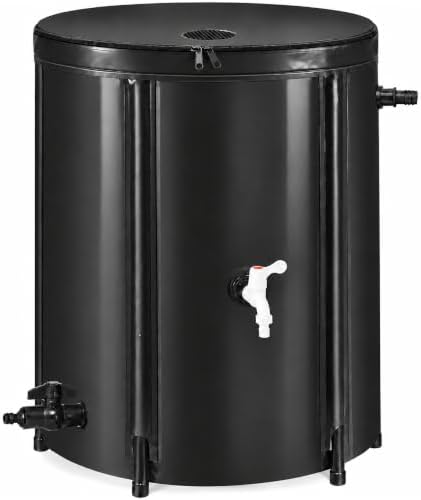 Rain Catchers for Outside, 53 Gallon Collapsible Rain Barrel with Spigot by YudeWater
