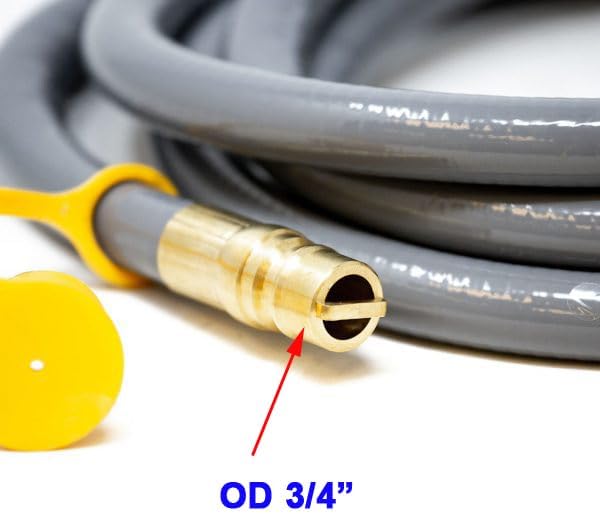 10 Feet 1/2 ID Natural Gas Hose Conversion Kit, Propane Gas Grill Quick Connect/Disconnect Hose Assembly with Adapter 1/2" Flare to 3/8" Female Flare(Measures 5/8") for Outdoor NG/Propane Appliance - Image 7