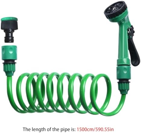 Coil Garden Hose Watering Tool with 5 Pattern Sprayer Nozzle - Image 5