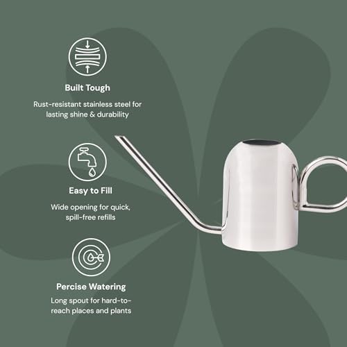 Bloem Crane 1.5L Watering Can, Silver Powder Coated with Novelty Handle and Long Sleek Spout - Image 3