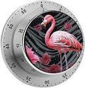 Mechanical Kitchen Timers for Cooking,Flamingo Printed 60 Minute Magnetic Countdown Timer,Cute Cooking Timers with Alarm,Stainless Steel Time Timer Manual No Batteries Required by Unknown