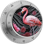 Mechanical Kitchen Timers for Cooking,Flamingo Printed 60 Minute Magnetic Countdown Timer,Cute Cooking Timers with Alarm,Stainless Steel Time Timer Manual No Batteries Required by Unknown
