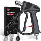 SITIMIMIL® Short Pressure Washer Gun Swivel Pro, Tangle-Free, Power Washer Gun with Self-Locking Spout Design, 3/8" QC Plug to M22-14/15mm (Brass, Stainless Steel, Grey Black) by SITIMIMIL