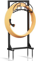 Garden Hose Holder, Super Stable Water Hose Holders Stand Holds 160-Feet Hose, Detachable Freestanding Hose Storage Hanger Rack for Outside Yard Lawn Farm, Black by TMFsode