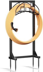 Garden Hose Holder, Super Stable Water Hose Holders Stand Holds 160-Feet Hose, Detachable Freestanding Hose Storage Hanger Rack for Outside Yard Lawn Farm, Black by TMFsode