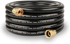 25FT PVC Hybrid Garden Hose, 5/8 in Black Hose, Brass Fittings by FangFarm