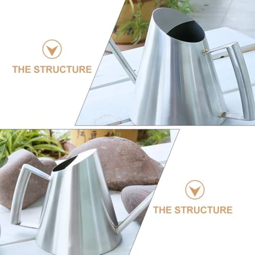 Stainless Steel Watering Can Vintage 900ml Long Spout for Flowers - Image 5