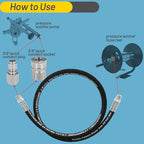 Pressure Washer Whip Hose Power Washer Jumper Hose for Pressure Washing with Steel Connector 3/8 Inch NPT Quick Connect Plug Hose Reel Connector Hose, 4000 PSI, 9FT, 1PCS - Image 3