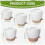 Self-Watering Pots for Indoor Plants with Visible Water Window,5/6/6.5/8/10 Inch Outdoor Flower Pots with Drainage Holes & Reservoir for Patio, Home Decor (White) - Image 2