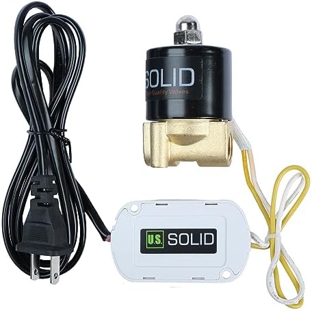 U.S. Solid Smart WiFi Solenoid Valve, 1/4 in Brass, AC 110 V, App-Controlled, Normally Closed, FKM Seal, 0.23 Cv, Manual Switch, Schedule and Loop Timer by USSolid