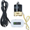 U.S. Solid Smart WiFi Solenoid Valve, 1/4 in Brass, AC 110 V, App-Controlled, Normally Closed, FKM Seal, 0.23 Cv, Manual Switch, Schedule and Loop Timer by USSolid