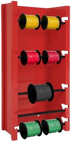 Wall-Mounted Wire Spool Holder, 5-Rod Steel Storage & Display Rack by Reniecy