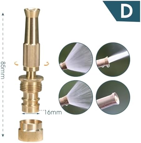 2 pcs Adjustable Brass Nozzle 1/2 3/4 Garden Hose Copper Adapter Quick Water Connector(D) - Image 2