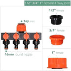 6PCS Water Hose Quick Connectors Plastic Rubber Coupler Pipe Adapter with Shut Off Valve for Irrigation System - Image 2