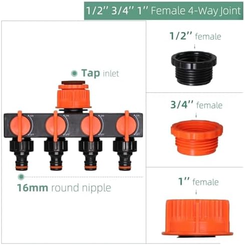 6PCS Water Hose Quick Connectors Plastic Rubber Coupler Pipe Adapter with Shut Off Valve for Irrigation System - Image 2