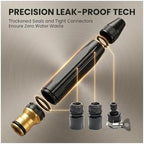 Heavy Duty Adjustable Hose Nozzle, 2026 High Pressure Jet Sweeper Spray Nozzle with Leak-Proof Design, Metal Garden Hose Sprayer for Car Wash, Lawn, Patio Cleaning, Garden(Black 1PC) - Image 6