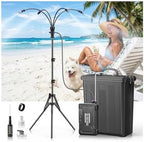 Standing Misters for Outside Patio - 4 Gallon Large Bucket & 10000mAh Water Pump, Adjustable Height 5 FT Stand Portable Misting Systems for Backyard, Beach, Pool, Sprinkler, Camping, Outdoor Cooling by Unknown