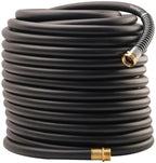 Wiseflow Garden Hose 150FT x 5/8", Heavy Duty Rubber Hose, Water Hose with Five Layered Braiding, Male Female Fittings, 1000PSI Burst, 300PSI Working for Yard, Car Wash, Pets (Black) by Unknown