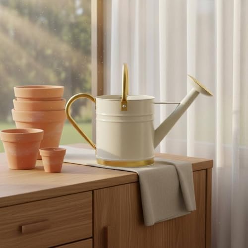 Fenteer Watering Can Metal Long Spout Iron Pot Ergonomic Handle Decorative Vintage Style Rust Resistant Suitable for Indoor Gardening Office Balcony Outdoor Decor - Image 7
