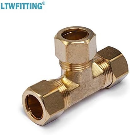 LTWFITTING 5/8-Inch OD Compression Tee,Brass Compression Fitting(Pack of 10) - Image 3
