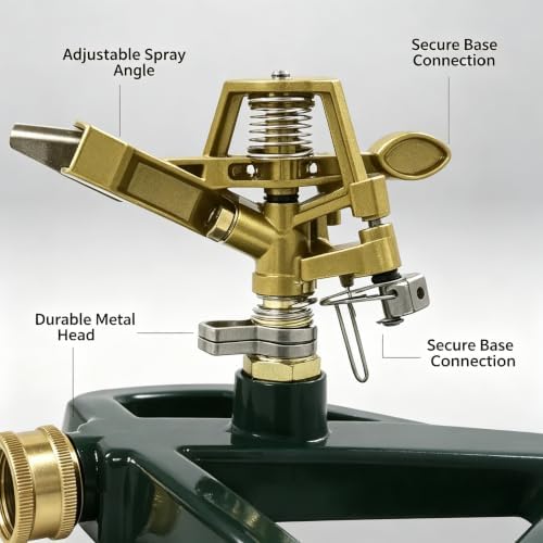Heavy Duty Metal Pulsating Sprinkler Head, 360 Degree Rotating - Image 3