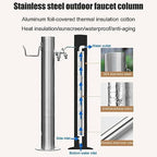Generic Stainless Steel Garden Water Column with Faucet for Washing and Watering, Outdoor Water Tap Anti-Freezing Fountain and Hose Stand, 20.5×86CM - Image 3