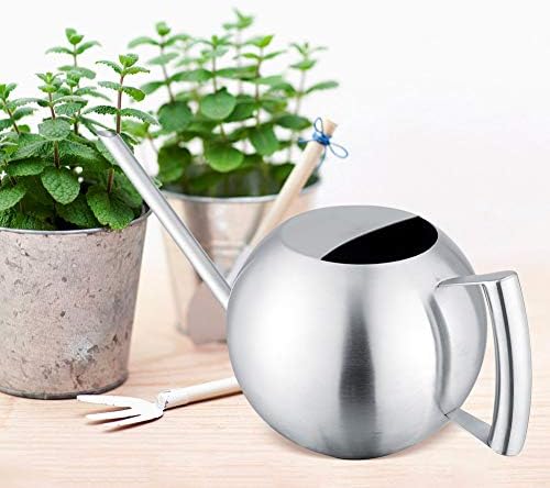 Pissente Stainless Steel Watering Can 1L 32oz, Long Spout Round Sprinkling Pot for Indoor Outdoor Home Garden Plants - Image 6