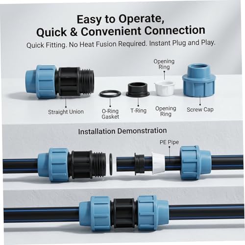 Rain Barrel Diverter Kit for 2 Barrels Heavy Duty Nickel-Plated Brass Spigot with PE Hose & Fittings Leak-Resistant Connector Kit for IBC Tote Water Transfer Rain Barrel Diverter, SPI - Image 6