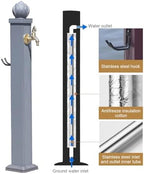 Aluminum Vertical Garden Water Column, Freestanding Outdoor Faucets, Garden Hose Holder, Water Hydrant (for Car Washing and Watering)(114 cm/44.9in) - Image 3