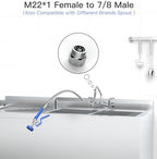Commercial Sink Sprayer with 45” Stainless Steel Hose, 1.42 GPM Pre Rinse Sprayer, High-Pressure Dish Spray for Restaurant Use, Commercial Faucet Spray Nozzle with Adapters (Blue) - Image 4
