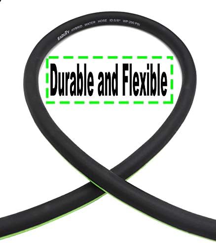 Hybrid Garden Hose 5/8 IN. x 50 FT, Heavy Duty, Lightweight, Flexible with Rotatable Grip Handle and Solid Brass Fittings - Image 2