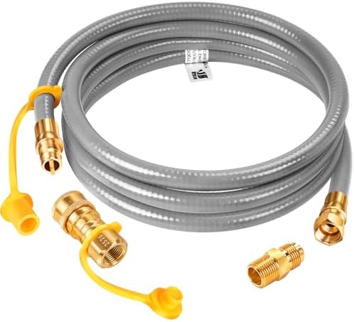 8FT 3/8" ID Natural Gas Hose Gas Grill Hose with Quick Connect by Unknown
