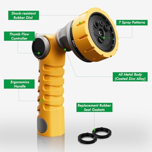 RESTMO Heavy Duty Hose Nozzle, Metal Garden Water Hose Sprayer - Image 2