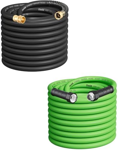 75ft Black Heavy Duty Garden Hose & 75ft Green Lightweight Garden Hose by otnofok