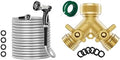 125ft 304 Stainless Steel Garden Hose+Heavy Duty Brass Garden Hose Splitter 2 Way by SPECILITE