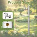 304 Stainless Steel Outdoor Vertical Garden Water Column, Freestanding Hose Stand with Faucet, Outside Standing Water Tap Yard Hydrant for Irrigation Washing(Slim Height: 86cm/33.9in) - Image 2