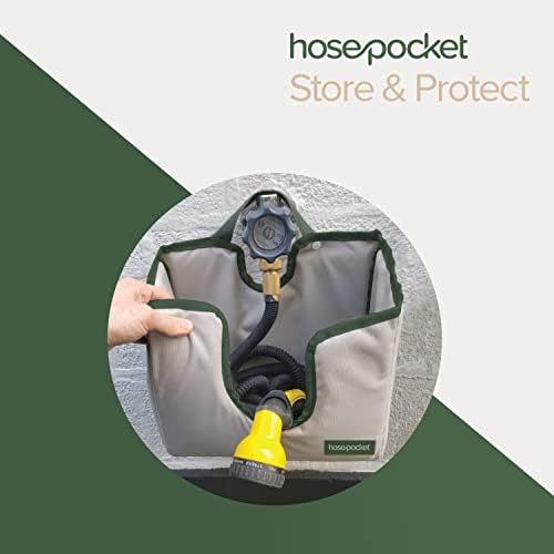 Expandable Garden Hose Holder by Hose Pocket – Store Your Expandable Garden Hose Neatly and Simply – Size Small Designed for 25-50 ft. Hose (Small) - Image 2