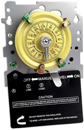T101M Pool Timer Mechanism Only, Pool Pump Timer, 120V 2HP SPST 40A Time Switch, 24 Hour 12 ON/Off for Pool Pump, Heavy-Duty Mechanical Time Switches,Time Switch Mechanism Only, 5 Years Warranty by Bxmgr