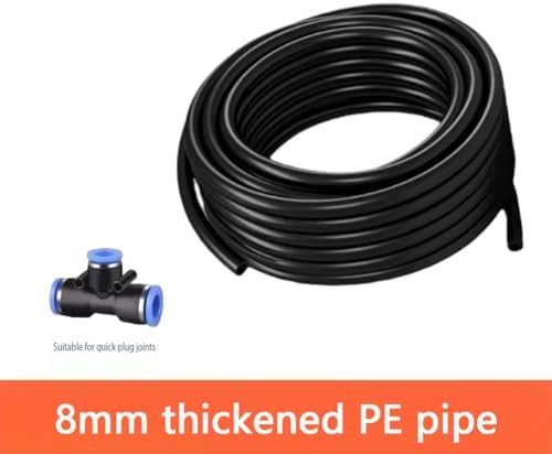 Sprayer Nozzle with T-Connector Water Mist Nozzle Flexible Pipe Wear-Resistant Plant Watering Tool for Irrigation Systems Atomizing Nozzle + 8mm tee Belt 20 Meters PE Pipe - Image 2