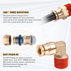 CheeMuii 76 Pcs Brass DOT Air Line Fittings with 1/4" & 3/8" DOT Air Hoses - Image 4