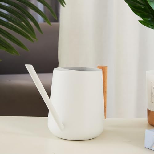 Watering Can for Indoor Plants, Small Watering Cans for House Plant Garden Flower,Watering Can 900ml Stainless Steel Long Spout Wooden Handle Elegant Flower Watering Pot (White) - Image 6