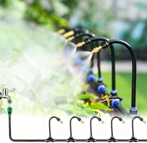 Farm/Garden Watering System for Outside Plants, Misting Irrigation Kit with Removable Sprinkler Emitters, Adjustable Water Output Sprinkler Set by Unknown