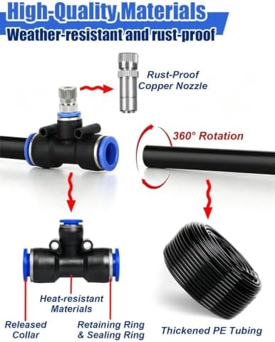 Outside 5/16" Tubing Garden Irrigation System, Misting System Kit for Porch - Image 3