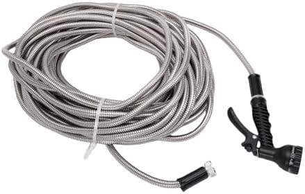 Pissente Stainless Steel Garden Hose 100ft with Flexible Metal Water Hose for Watering Plants Washing Cars and Pets - Image 2