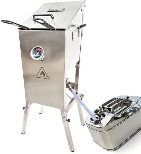 2.6 Gallon (10QT) 304 Stainless Steel Oil Storage Can with Spout, Food-Grade Cooking Oil Dispenser, Easy Pour Design for Restaurant, Food Truck, Camping Garden - Image 2